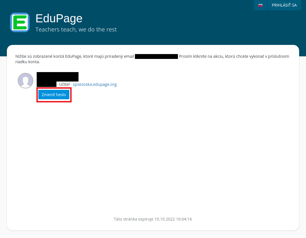 Obnova zabudnutého hesla EduPage - Návody  Moja Zochova